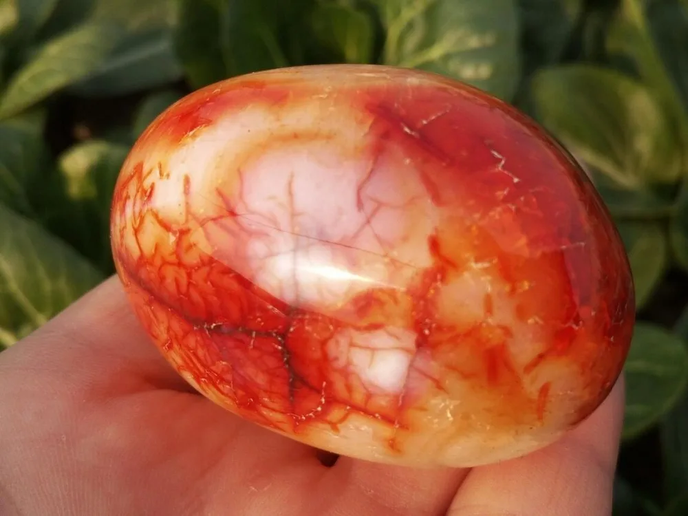150g Natural Vermelho Carnelian Geode de Cristal de Quartzo Ágata Polida Amostra 125g