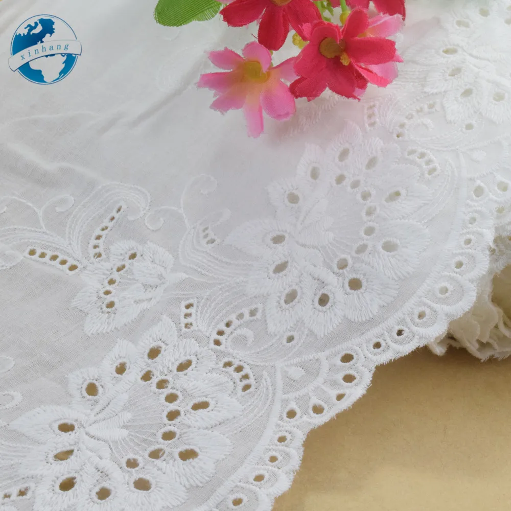 20cm Algodão Bordado Lace Costura Fita de Guipure Vestido de Caimento de Tecido, Urdidura de Tricô DIY de Vestuário de Casamento Acessórios#4231