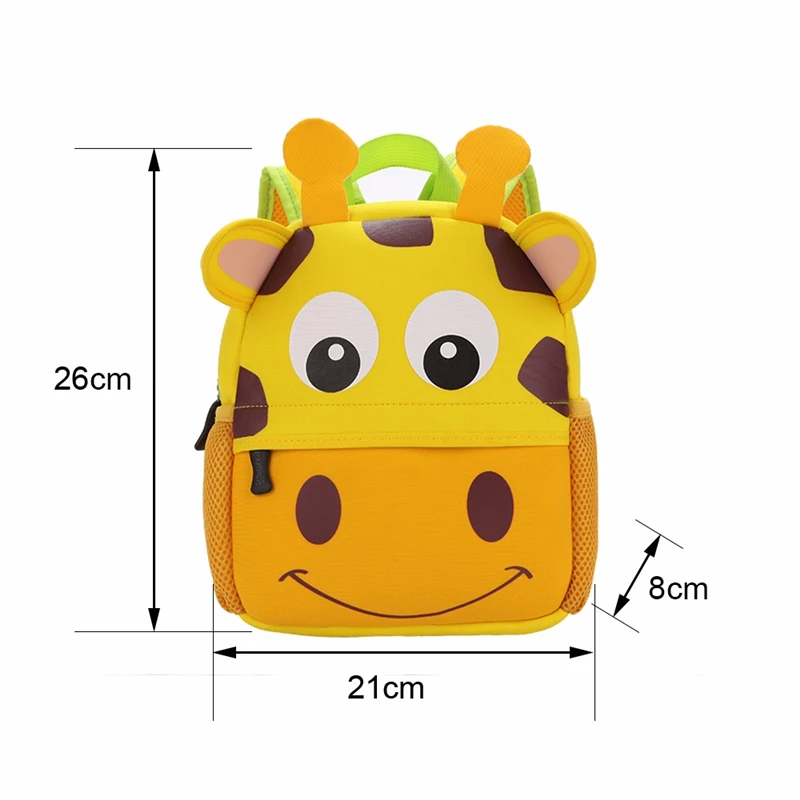 Desenho animado as Crianças da Escola Saco 3D Girafa Macaco Design de jardim-de-Infância de Bebê Menina Menino de Ombro Mochila de Criança Mochila Escolar