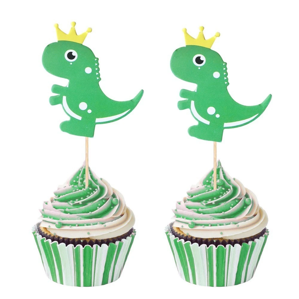 1Pack Cartoon Tema dos Dinossauros Festa Decorações de Balões Folha de Cupcake Topper Bandeira Garland chá de Bebê de Crianças de Aniversário de Suprimentos