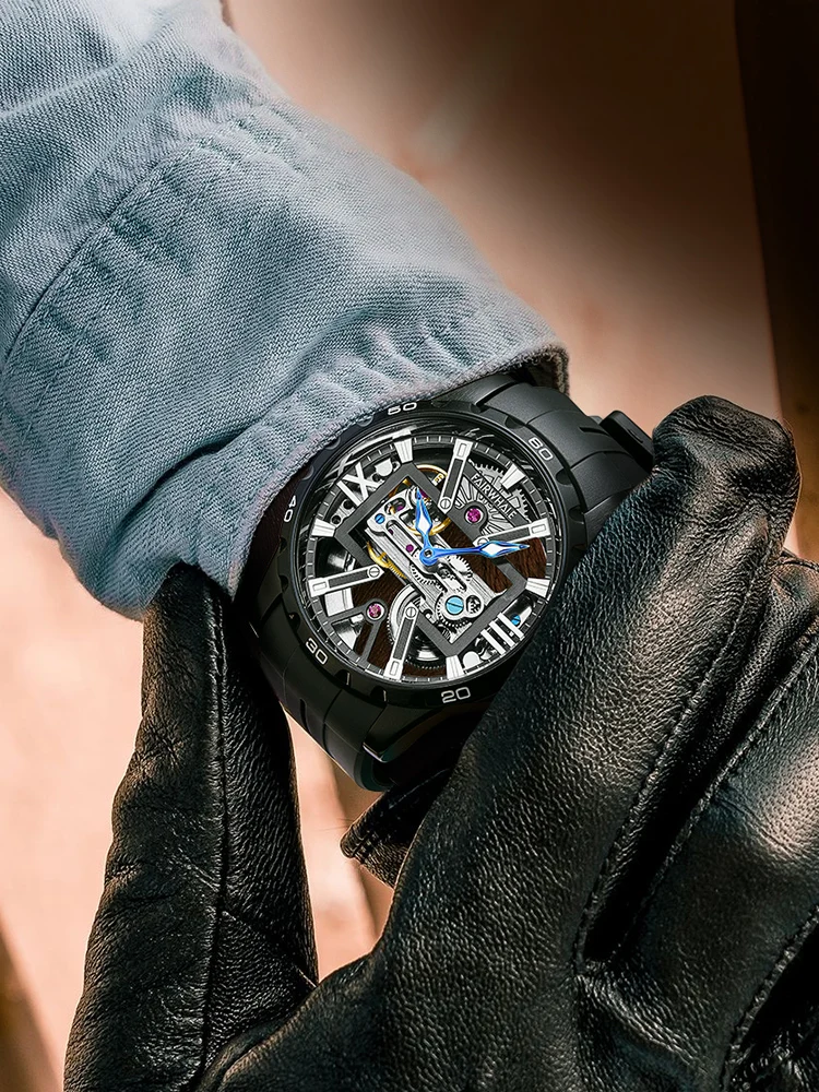 Top 10 Novos Homens do Relógio Mecânico Automático do Relógio Impermeável Oco 2021 Marca Genuína Relógio masculino