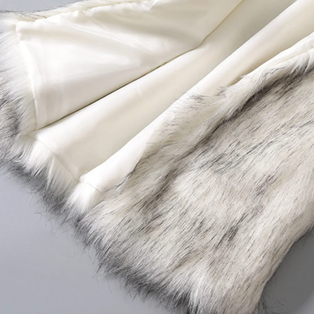 Faux Fur Casaco de Inverno Quente Mulheres 2020 Moda Casual Quente Falsa Pele de Raposa de Colete de Inverno Manteau de fourrure Casacos Mulheres casaco