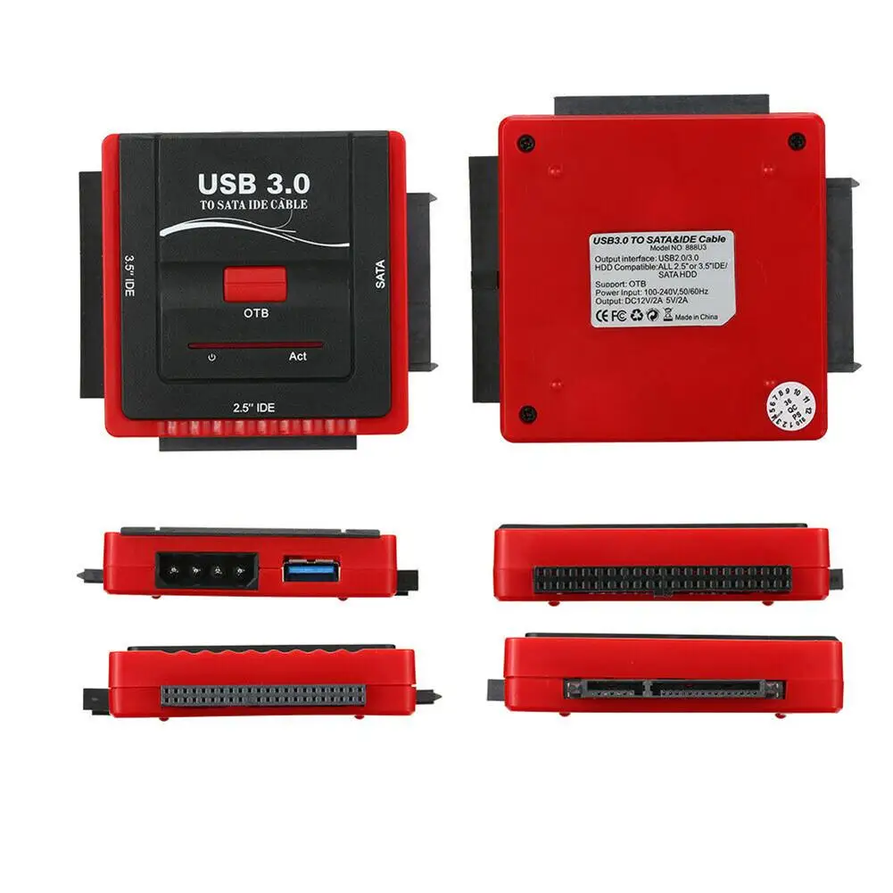 A USB 3.0 SATA/IDE Adaptador de Unidade de disco Rígido adaptador Universal 2.5/3.5 HDD/SSD, disco Rígido Adaptador de USB3.0 para IDE / SATA plug EUA