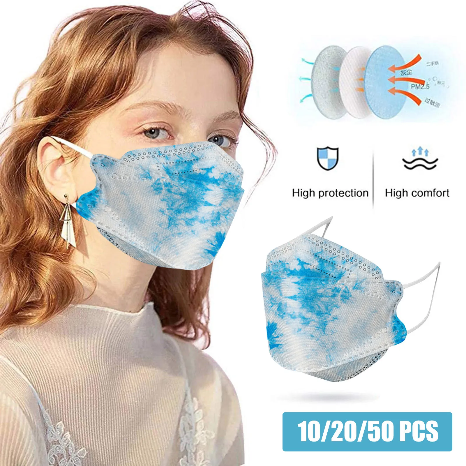 50pc Mulheres Adultas Moda Proteção Máscaras Respirável tecidos Não-tecidos Mascsrillas Filtro de Poeira Protec Máscaras de Ouvido Curativo Masecz