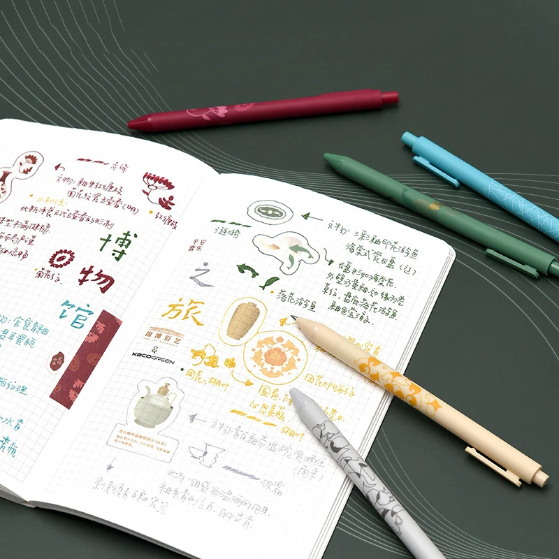 Xiaomi Kaco Retro Canetas de Gel 0,5 MM, Cor Tinta Comum Origem do Livro de Porcelana Rima China Série Para Escritório Escola do Aluno a Escrita de Caneta