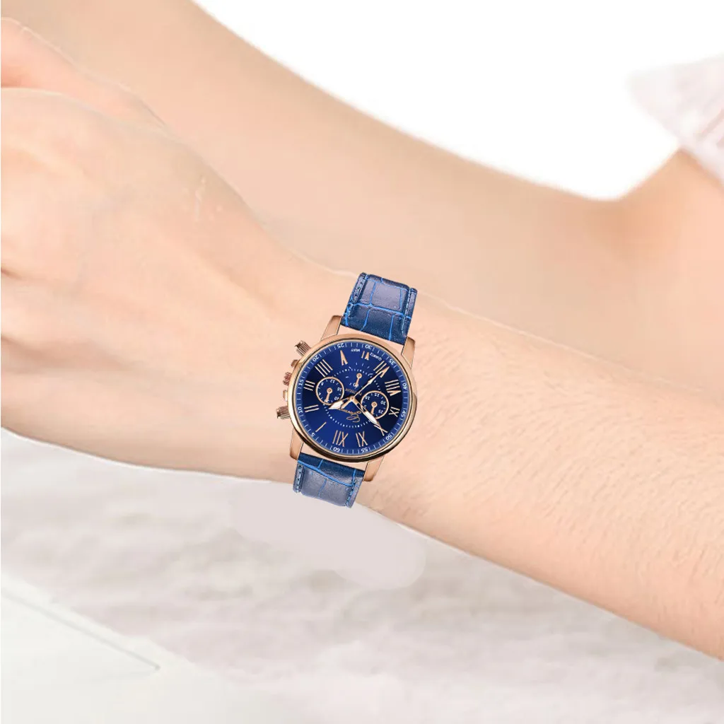 Simples Relógio de Quartzo do Aço Inoxidável Dail de Couro relógio de Pulso para Mulheres Moda Relógio Montre Femme Relógio Feminino do Navio da Gota