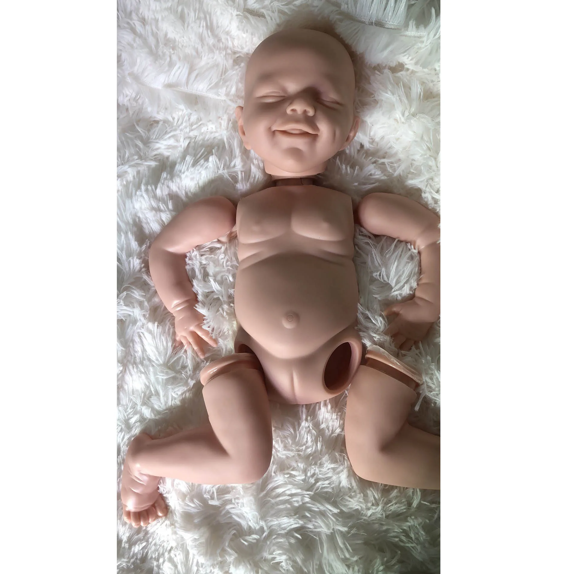 17 Polegadas de Vinil Reborn Baby Doll Kit abril Sorriso do Rosto sem pintura, não montados, Inacabado Boneca Peças DIY em Branco Renascer Boneca Kit
