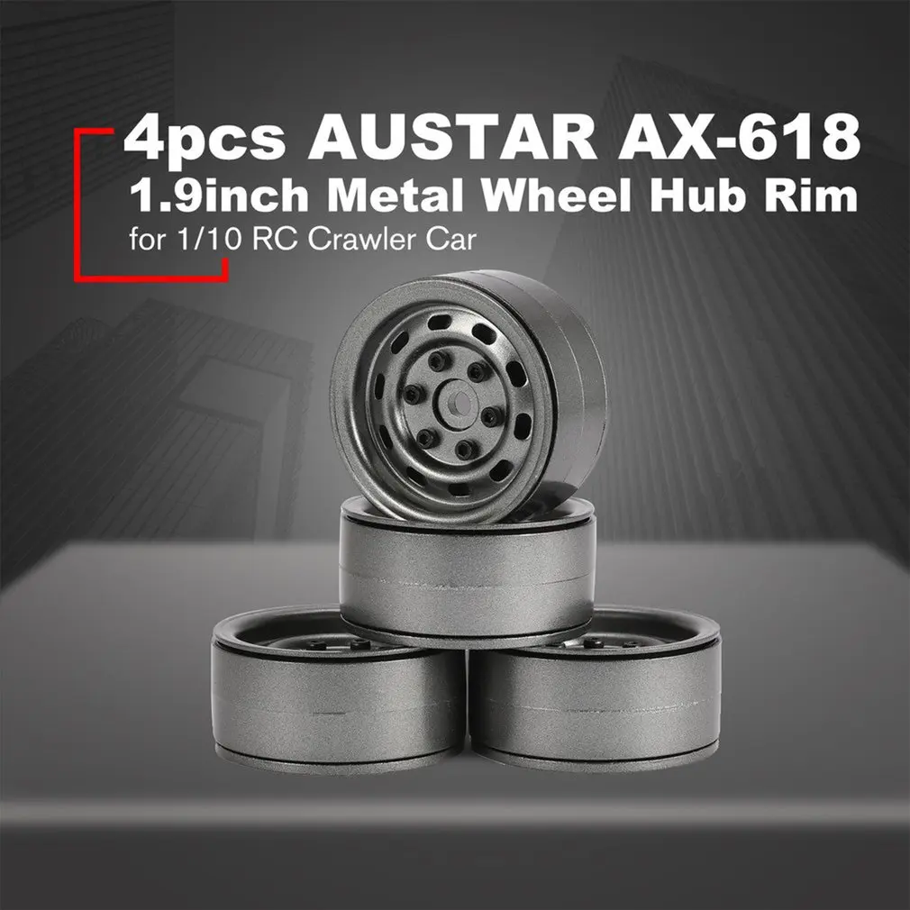 4pcs AX-618 1.9 polegadas RC Pneus Beadlock de Metal, Rodas de Hub Rim Definido Para Axial SCX10 RC4WD D90 1/10 Carro RC RC Acessórios