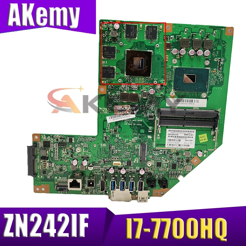 AKemy ZN242IF placa-mãe Para ASUS All-in-one ZN242I ZN242IF ZN242 placa-mãe I7-7700HQ PM 90PT01Y0-R01000