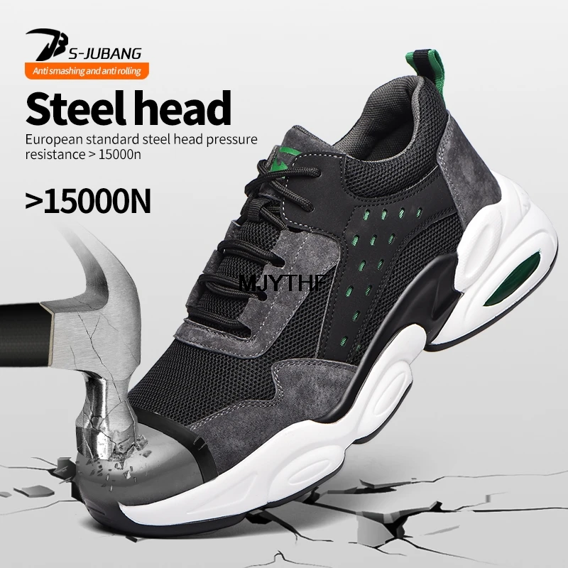 Sapatos De Trabalho 2021 Nova Sapatilha De Aço Do Dedo Do Pé Calçado De Segurança Homens Indestrutível Sapatos Respirável Trabalho De Luz Tênis Punção Prova De Botas