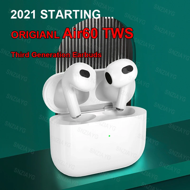 Air60 TWS sem Fio Bluetooth Fone de ouvido Sensor de Luz in-ear Fones de Ouvido Com a cobrança de Caso 2021 Novo