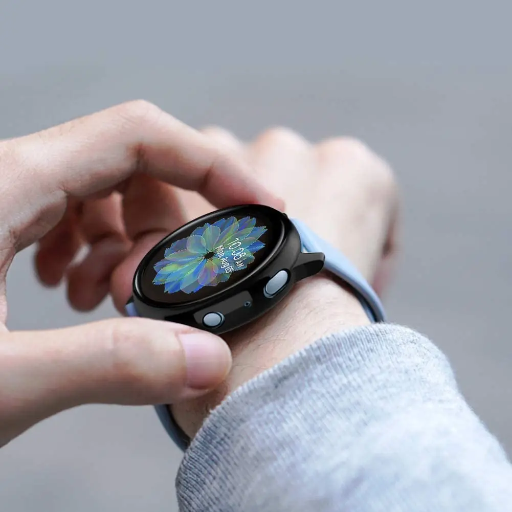Protetor da tela o Caso Compatível para Samsung Galaxy Watch Active 2 40mm 44mm, a Toda a volta Completa em Torno de disco Rígido do PC de Protecção de Caso