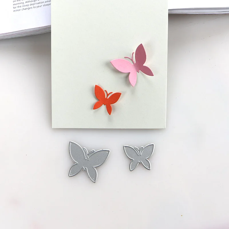 DUOFEN de CORTE de METAL MORRE simples borboleta 2pcs conjunto de estêncil DIY Scrapbook Papel Álbum 2019 novo