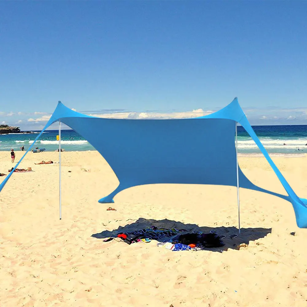210*170cm de Praia, guarda-Sol Leve, Portátil para proteger do Sol Barraca Com o saco de areia UPF50+UV Grande Família Dossel Para o Exterior Praia Camping