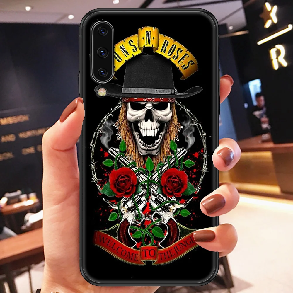 O Guns N Roses Banda de Rock Telefone case Para Samsung Galaxy Um 3 5 7 8 10 20 21 30 40 50 51 70 71 E S 2016 2018 4G preto de concha de moda