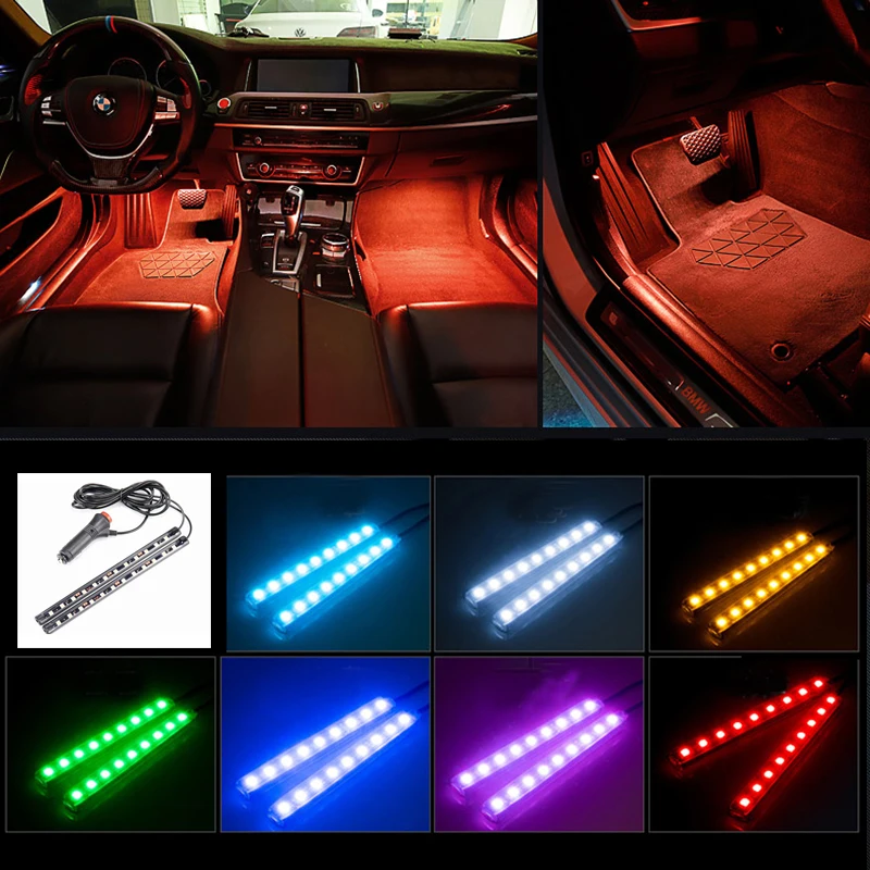 Carro LED Interior Sola do Pé Decoração Faixa de Luz para Hyundai ix35 iX45 iX25 i20 i30, Sonata,Verna,Solaris,Elantra,Sotaque,Veracru