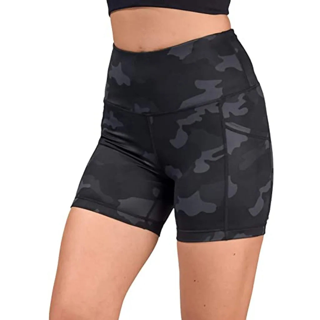 Leggings de Treino das mulheres Shorts Amassar Espólio de Ginástica Yoga Calças de Camuflagem Bolsos de Calças de Fitness Execução Mulheres de calças 2021
