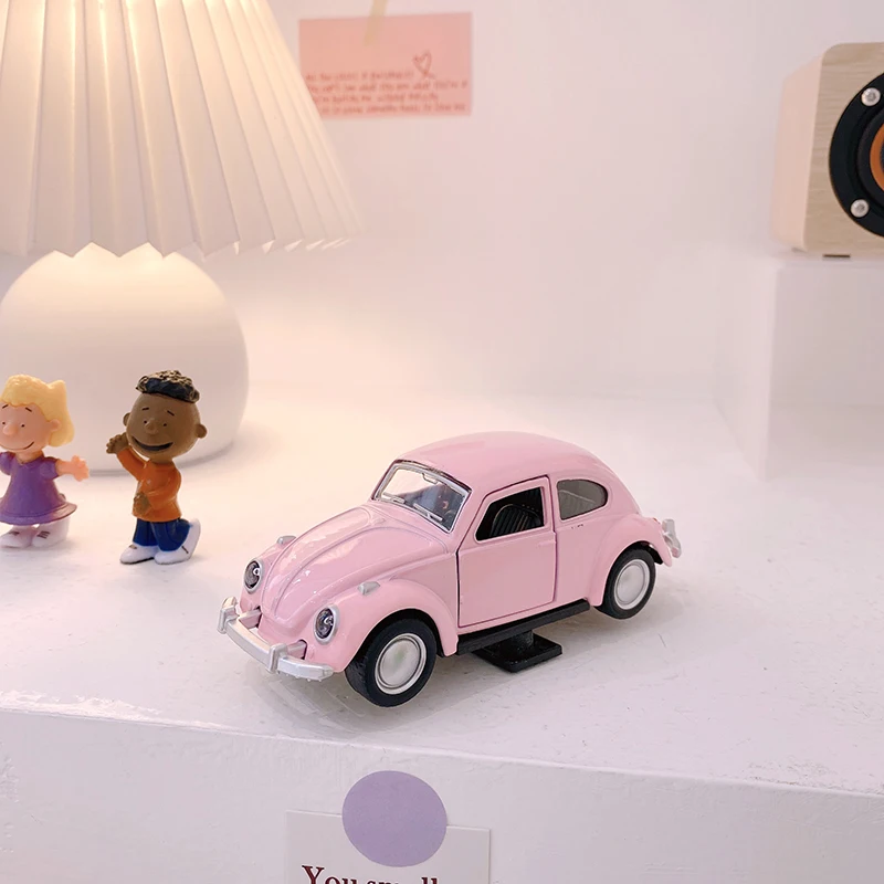 Bonito Liga De Carro De Brinquedo De Puxar De Volta Diecast De Metal Cor-De-Rosa Modelo De Carro De Brinquedos Para Crianças De Presente Das Meninas Crianças De Aniversário De Brinquedo De Presente