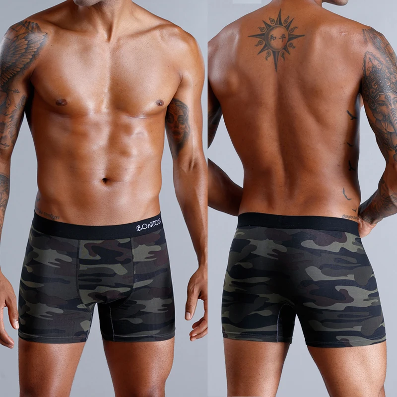 Homens de Cuecas Boxer de Algodão Conjunto Sexy sem costura Masculino Boxershorts Com Impressão Cuecas Íntimo Esporte Gay Shorts de Cuecas Erótico