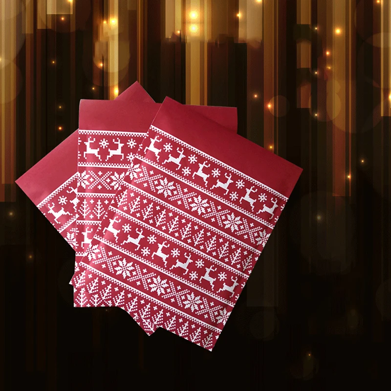 5pcs Engrossado Bolha Papel Kraft Envelopes Envelopes de Correio Saco de Natal, Papai Noel Impressos à prova de Choque Express Embalagem Saco