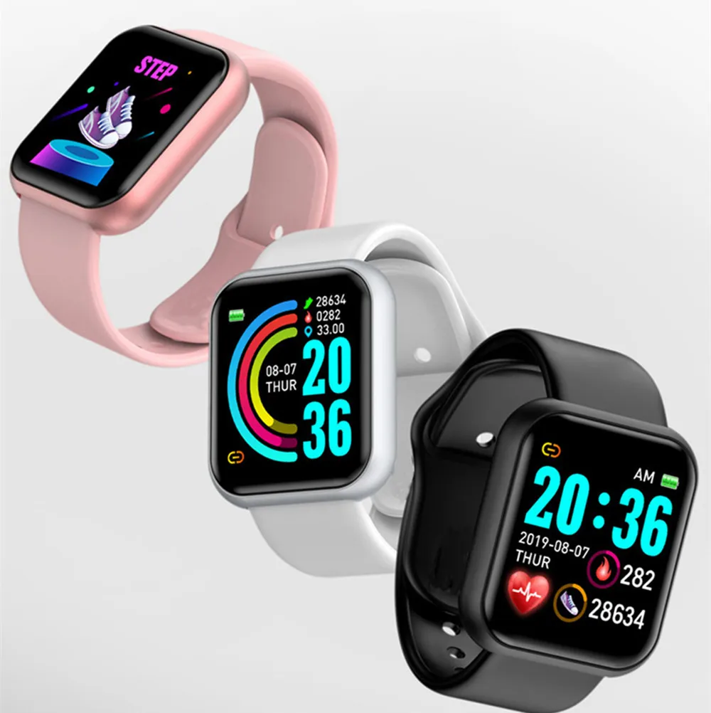 Y68 Inteligente relógio Mulheres Homens Esporte Bluetooth Smart Banda Monitor de Ritmo Cardíaco e a Pressão Arterial de Fitness Tracker Braceletfor Android IOS