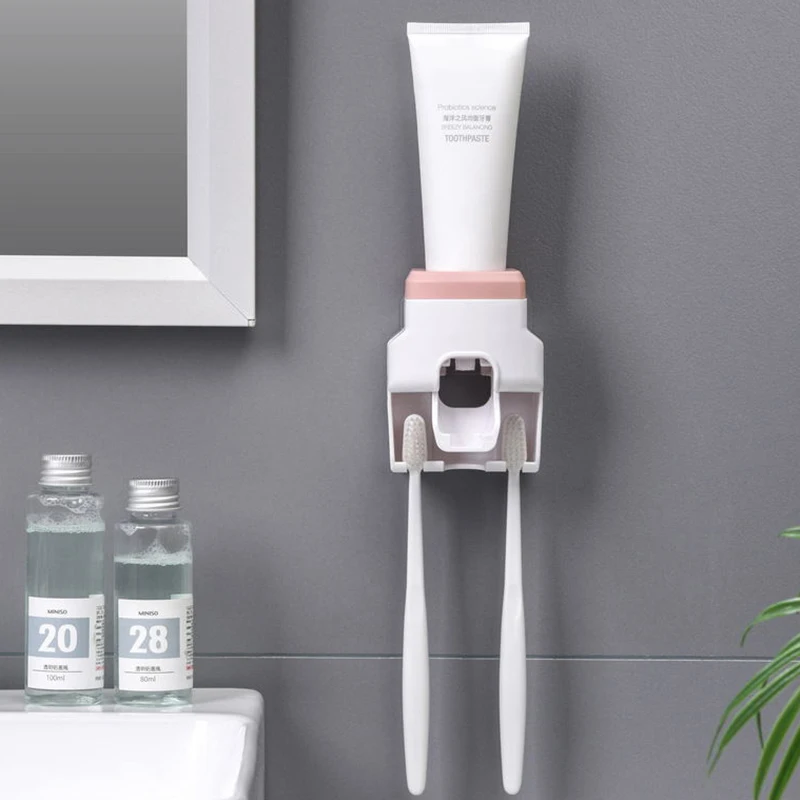 1pcs Criativo da Montagem da Parede Automática Dispensador de pasta de dente Automática Preguiçoso Espremedor de pasta de dentes Wc, Casa de Banho Accessorie