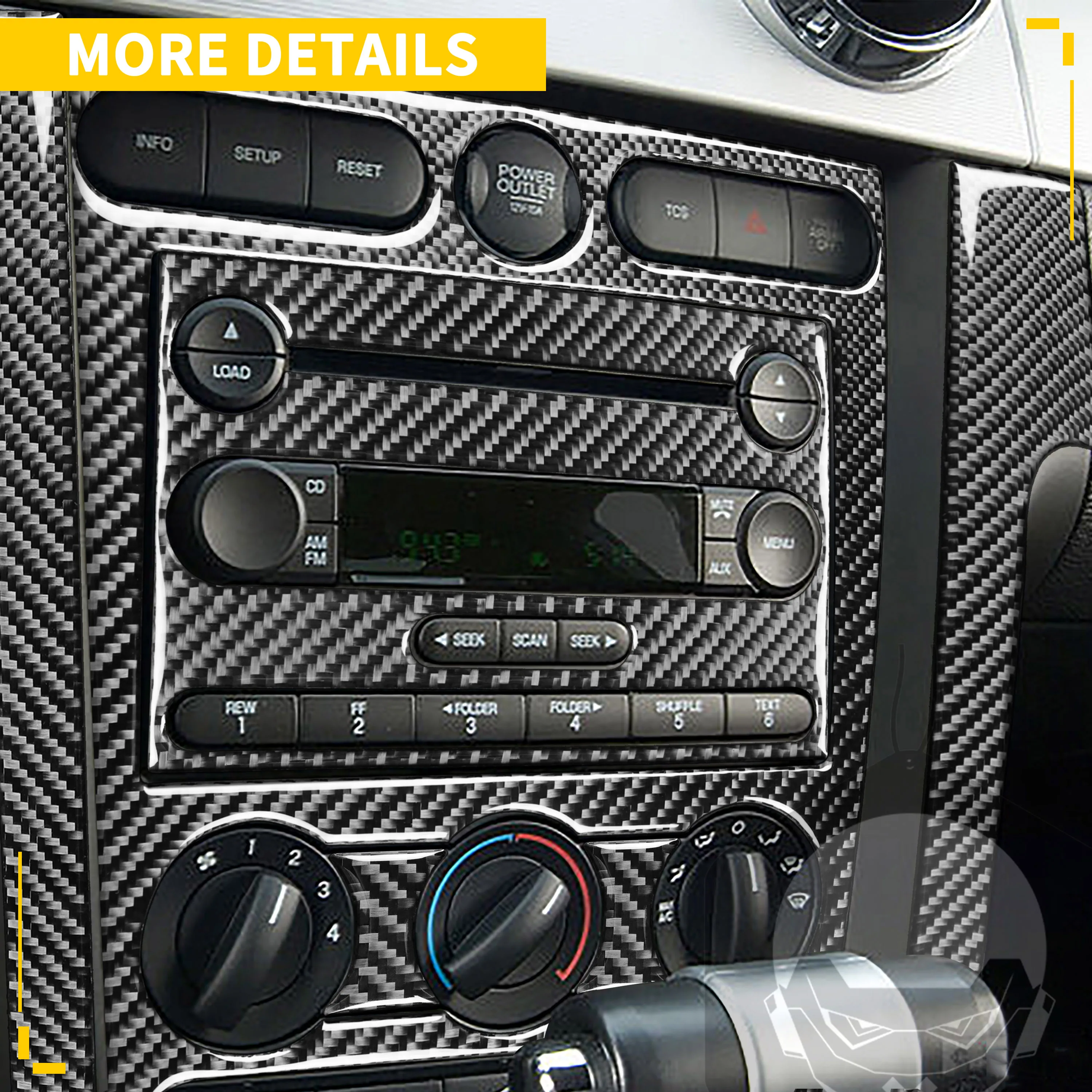 Carro de Controle Central do Painel de Guarnição Kit AC CD de Rádio Botão Moldura Adesivo Interior Acessórios Para Ford Mustang GT 2005-2009 S197