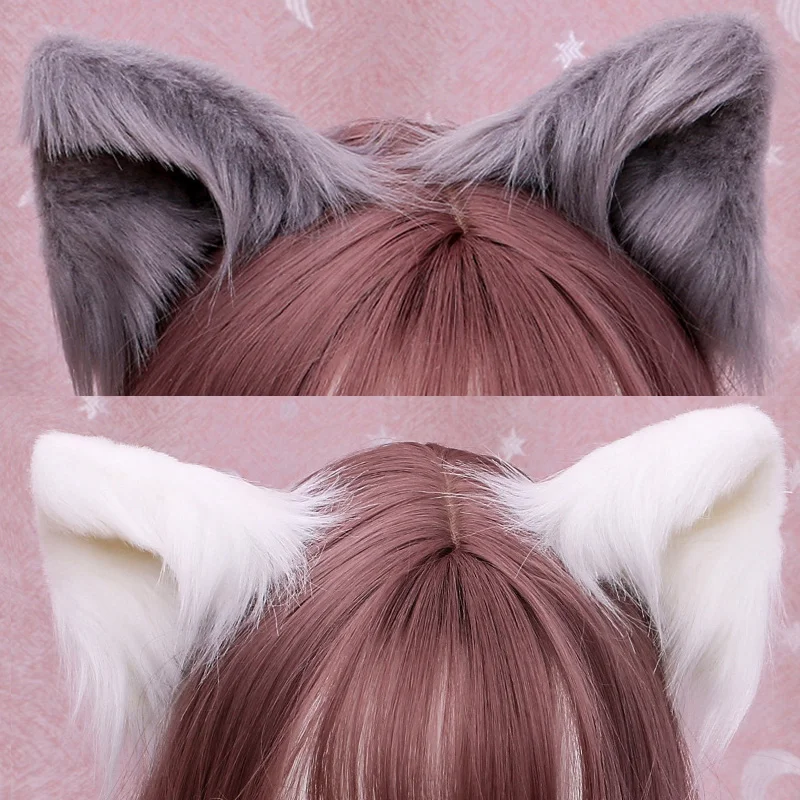 Alta qualidade de simulação de gato orelha faixa de lolita cocar KC animal lobo da orelha jk gancho da orelha do cão, clip-cão fox cos