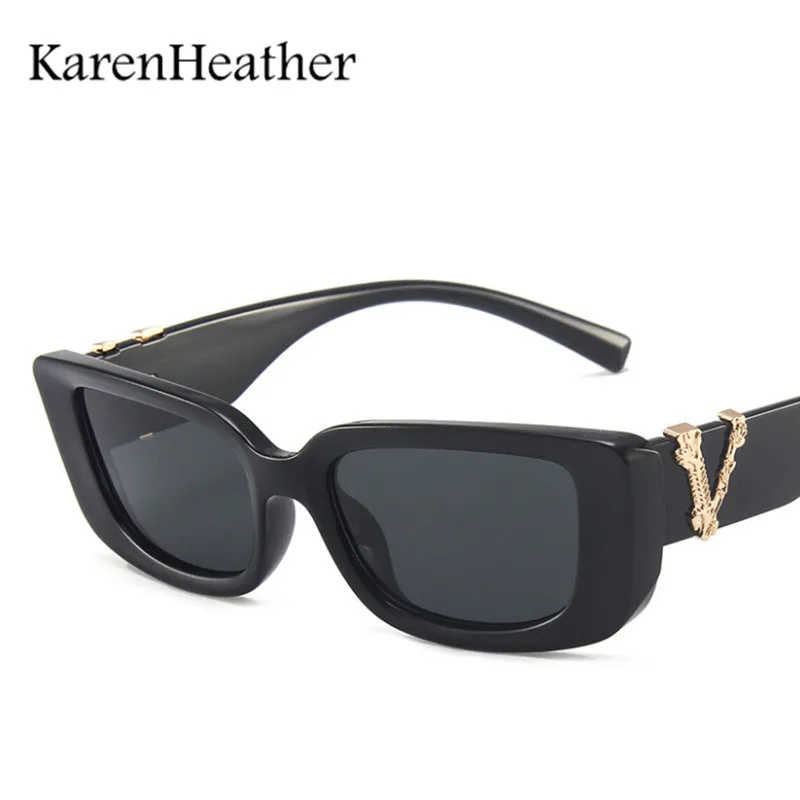 KarenHeather Nova Moda Vintage, Óculos de sol das Mulheres da Marca do Designer de Óculos de sol Retro Retângulo de Óculos de Sol Feminino da Lente UV400 Eyewears