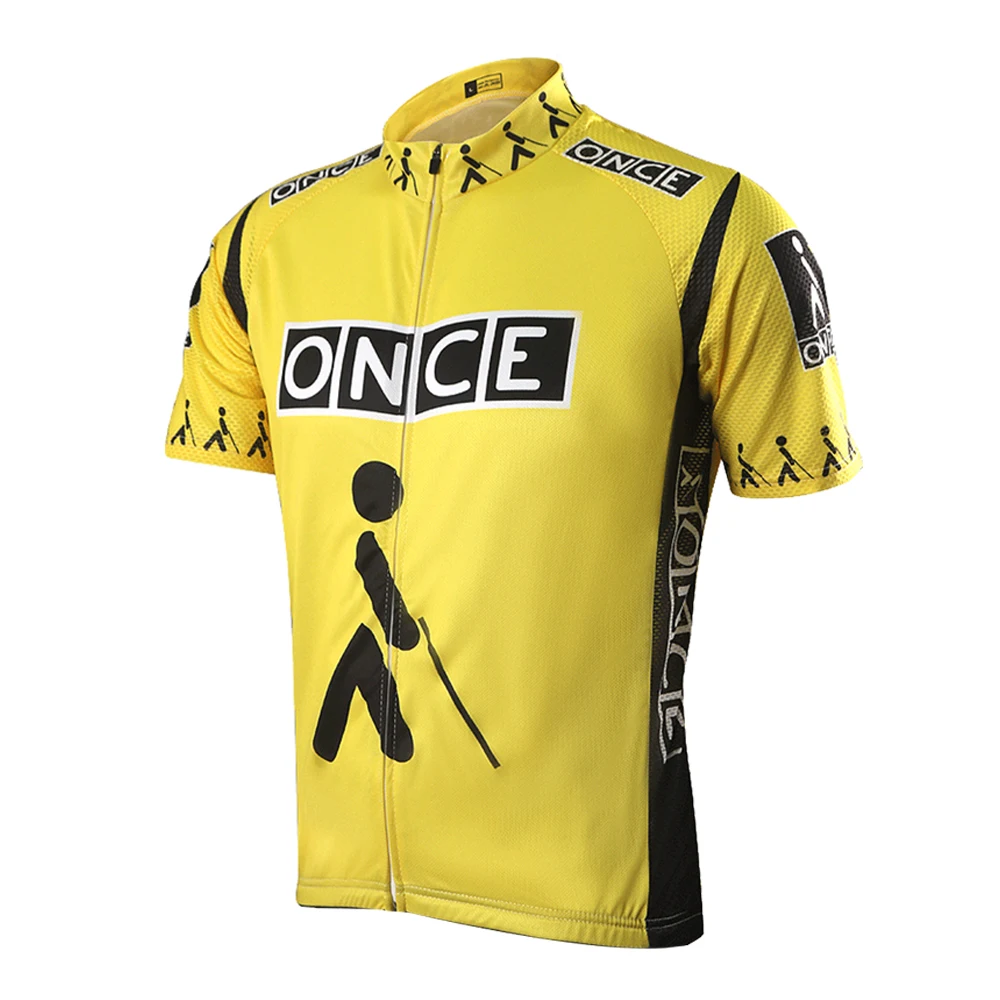 PICO de VELOCIDADE de Ciclismo Jersey Bicicleta uma VEZ que Roupa de Verão Pro Bib calça camisa amarela Mtb Manga Curta Conjunto de Equipamentos de Equipe de Roupas