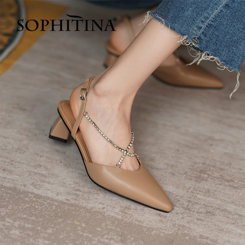 SOPHITINA Alça de Verão as Mulheres Sapatos de Sandálias Confortáveis Vestir Elegante e moderno, Novo Cadeia Estranho Calcanhar Senhoras 2021 FO355