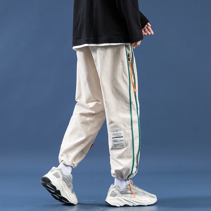 2021 Corredores de Carga Calças para Homens Streetwear Fitas de Bolsos de Calças de Harém de Homens Primavera Verão Casual calças de Moletom Moda Harajuku