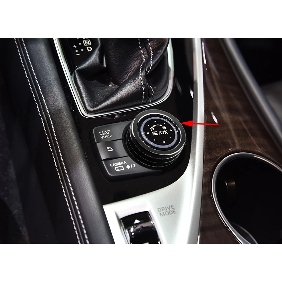 Interior do carro Multimídia Anel de Decoração Botão Tampa de Ajuste para o Infiniti Q50 2016 2017 2018 2019 Liga de Alumínio Preto