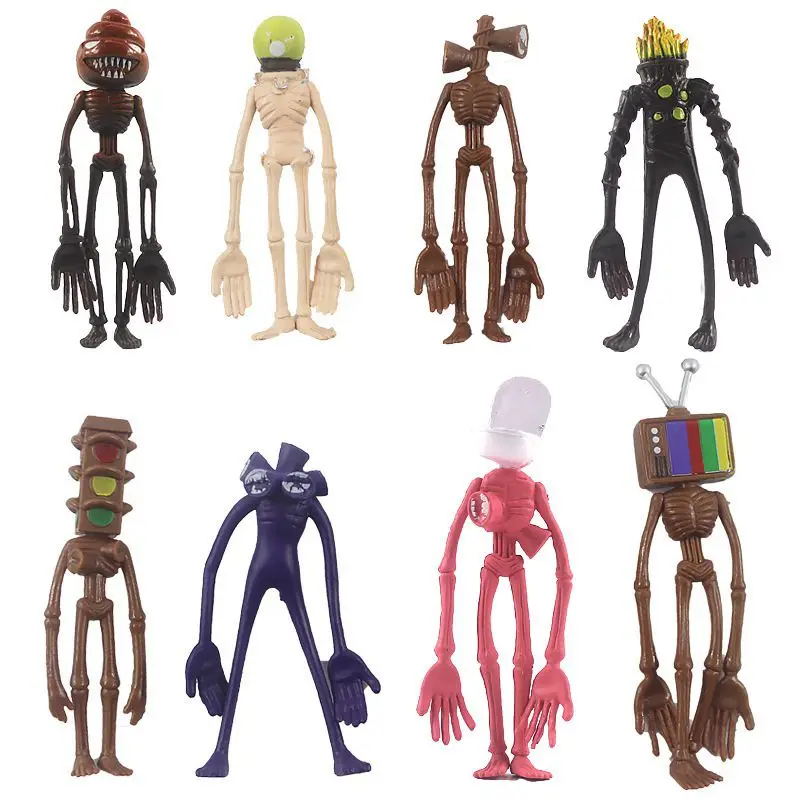 8Pcs Sirene Cabeça de Figuras de Anime Sirenhead Figura de Ação do Scp Horror Modelo Cara de Lenda Urbana Fundação de Brinquedos para as Crianças Presentes de Aniversário