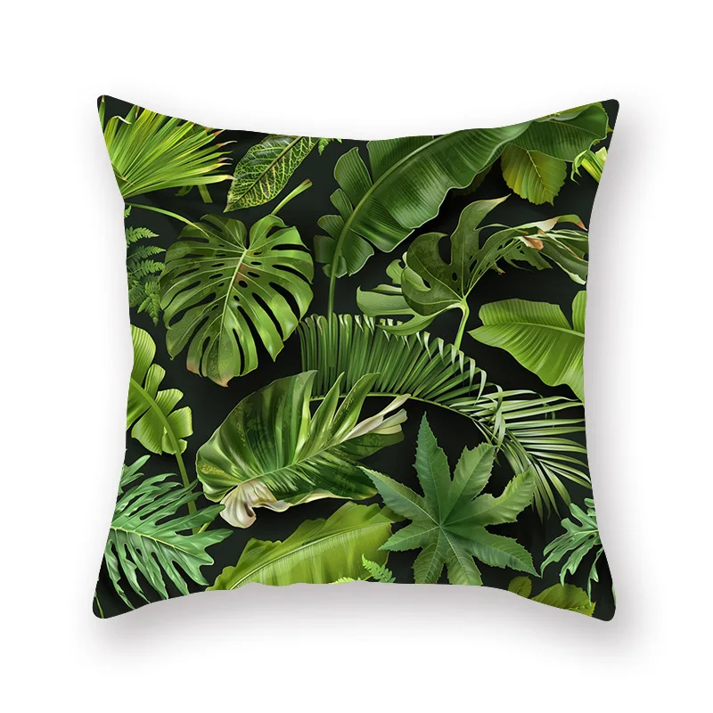 Verão de Plantas Tropicais, Fronha de almofada de Poliéster Impresso Fronha Sofá da Sala Decorativos Capa de Almofada 45*45cm