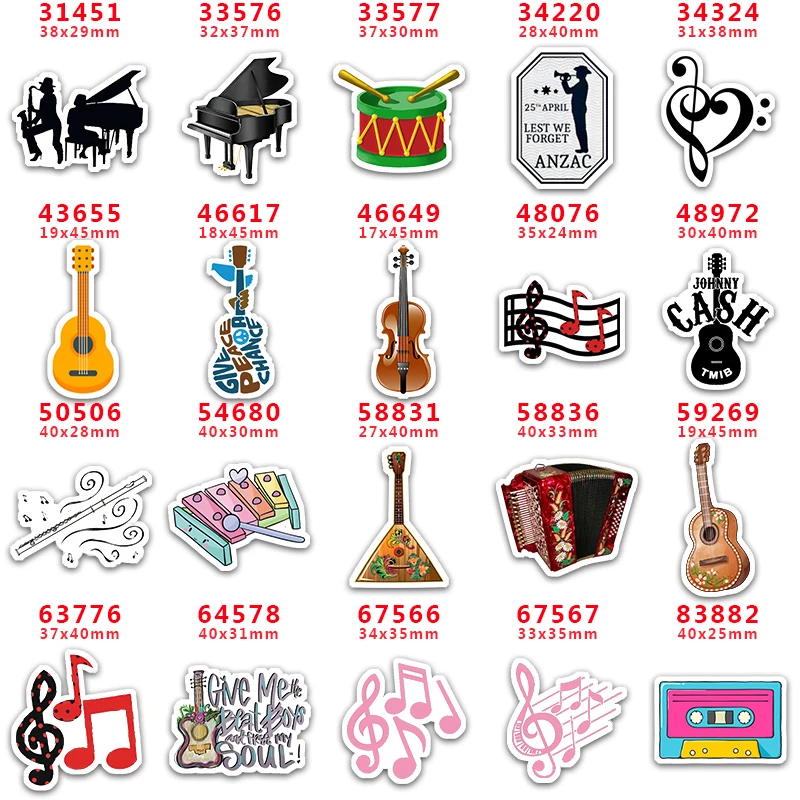 DIY Suprimentos de Artesanato Acessórios de Costura de desenhos animados Música Impressa Planar Resinas Molde de 10 Peças. PR-31451