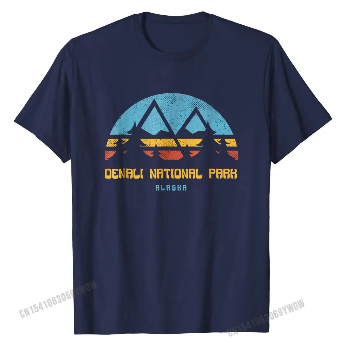 O Parque Nacional de Denali Camisa Alasca Retrô Vintage Caminhadas Presente Tops de Algodão T-Shirt para Homens Personalizado Camisetas Impressas Designer