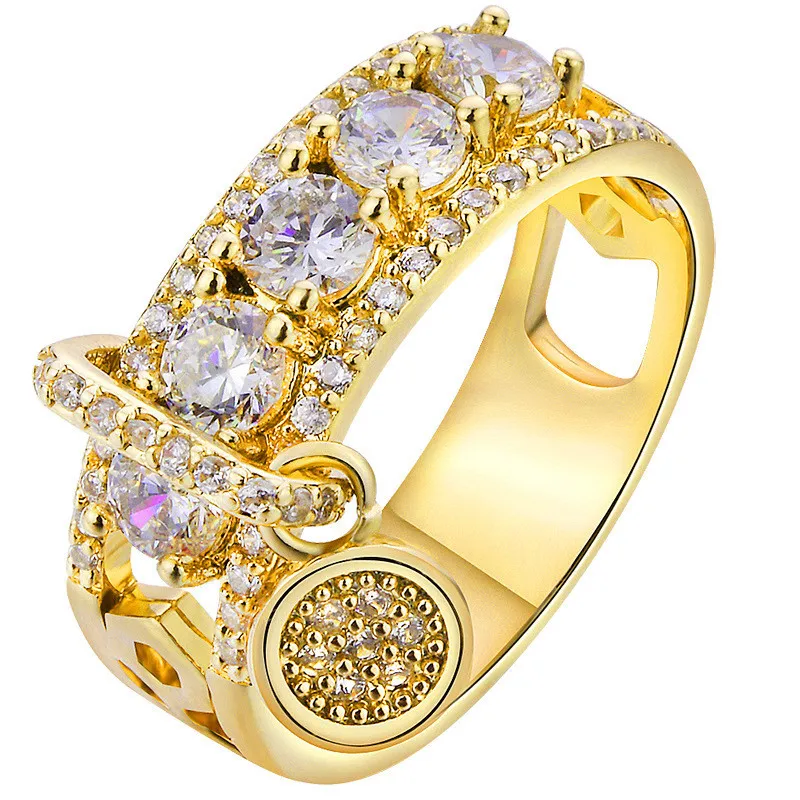 2020 Novas Chegada Vintage De Ouro Rose Cor De Prata Cristal De Anéis De Casamento Para A Mulher De Luxo Branco Zircão Anel De Noivado Presente Da Jóia