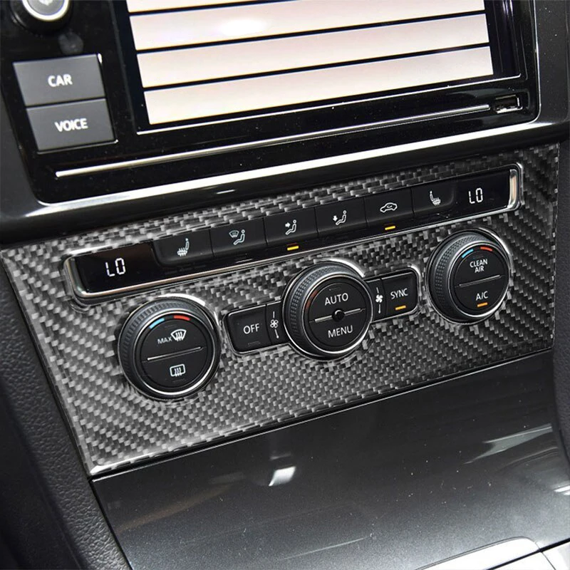 A Fibra de carbono Carro Central Interruptor de CA Painel de Decoração Autocolante Para Volkswagen VW Golf 7 GTI MK7-2019 Carro-estilo