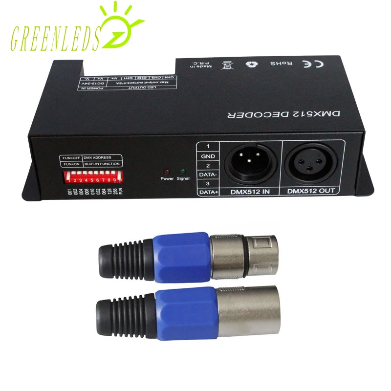 LED RGBW Controlador DMX512 Decodificador 8A DC12-24V 4 Canais JM-DMX-T4CH com Alta Qualidade, 3 Anos de Garantia
