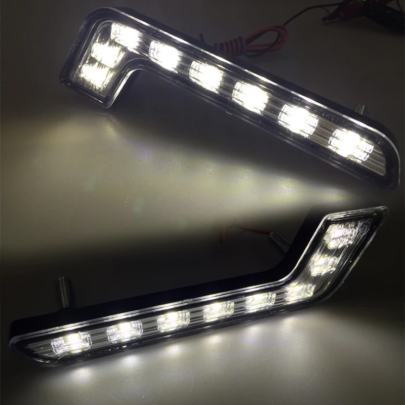 1 Par de Carro Automático do Tipo L DRL Super Brilhante Lâmpada de Nevoeiro Impermeável luzes Diurnas de LED