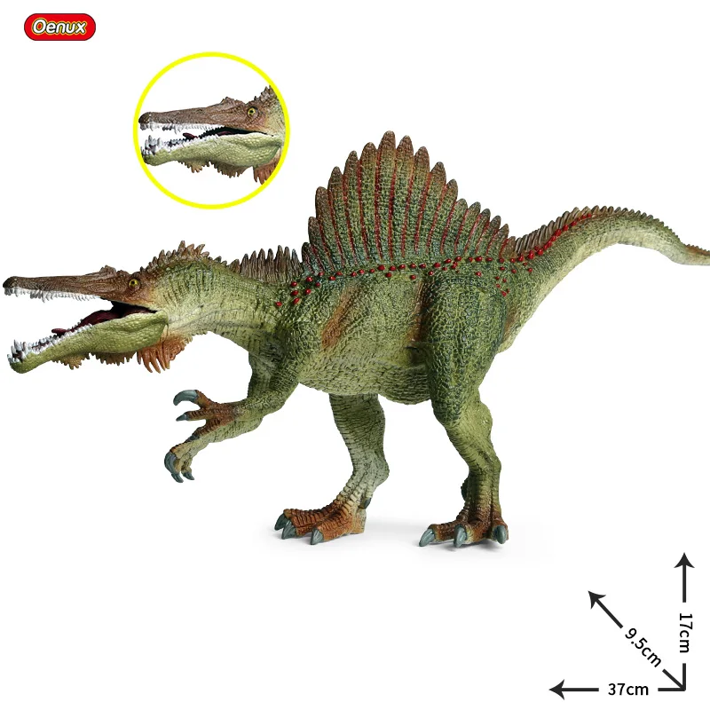 Oenux Novo Tamanho Grande Jurássica Dinossauro Spinosaurus S. marocannus Boca Aberta Dinossauros do Mundo Modelo de Parque Figuras de Ação Brinquedo de Criança Presente