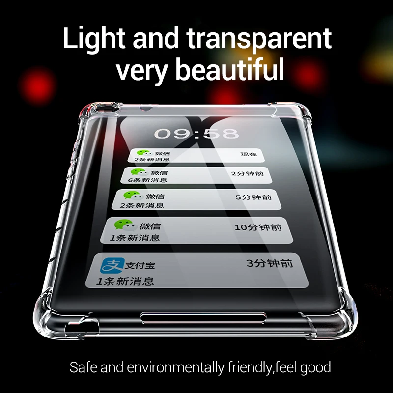 À prova de choque do Silicone Para o Huawei MediaPad T3 8.0 KOB-L09 KOB-W09 de Borracha Transparente para o Condutor Flexível de pára-choque + Vidro Temperado