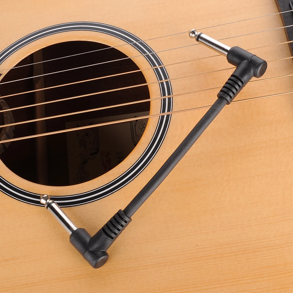 Universal 15CM de Efeitos de Guitarra Cabos de Pedal Duplo Cotovelo da Linha de Ligação do Fio de Efeitos de Guitarra Adaptador Para Acessórios para Guitarra