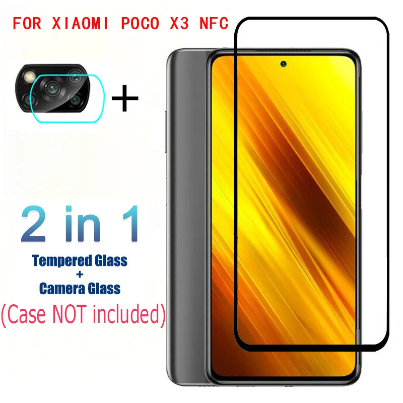 Xiaomi POCO X3 NFC Pro Vidro Temperado Tela da Câmera Protetor 2 EM 1 Cobertura Completa