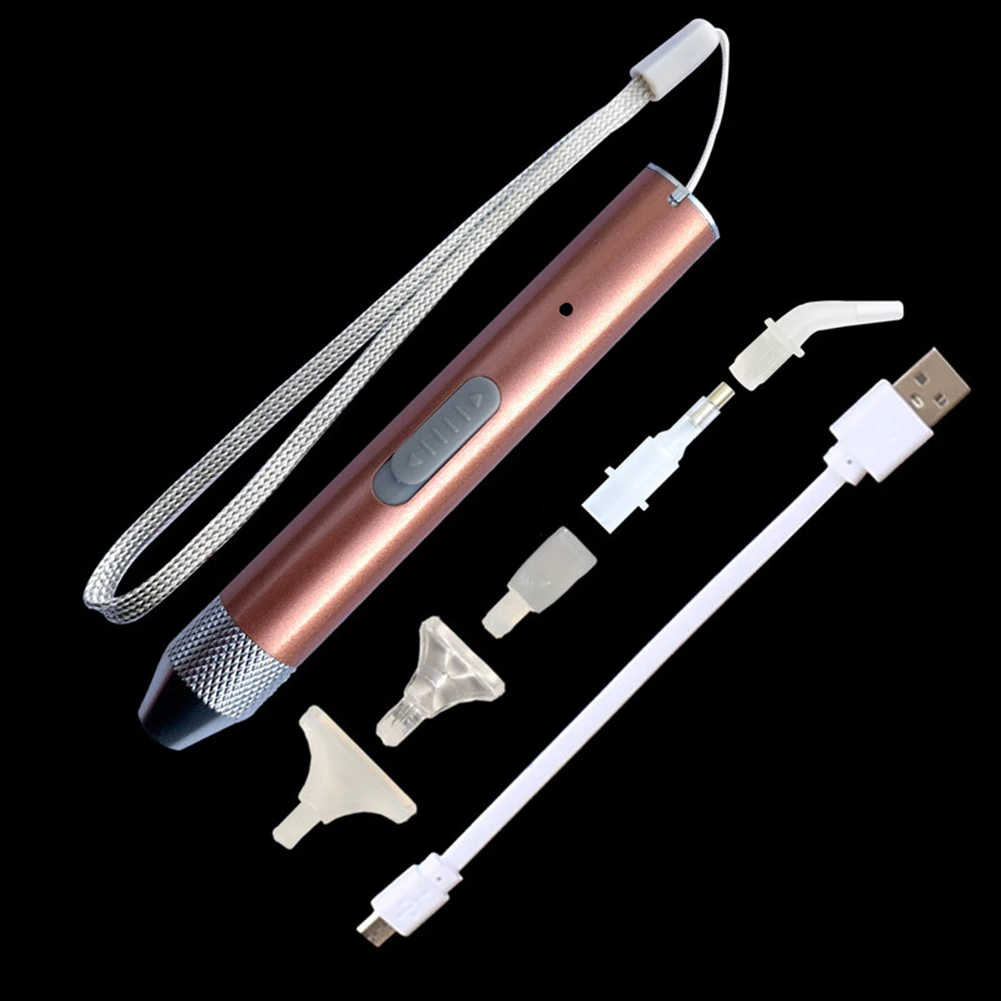 5D Diamante Ferramenta de Pintura Recarregável USB Iluminação do Ponto de Broca Caneta Kits com 5pcs Dicas de DIY Artesanato Acessórios de Costura