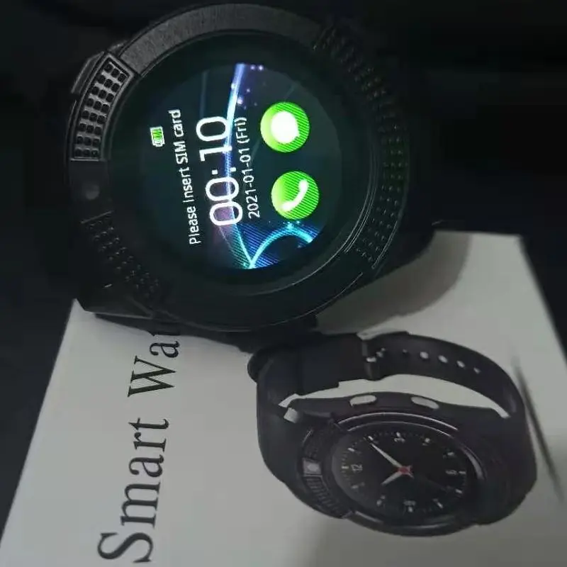 V8 Smart Watch Homens/Mulheres 2G Cartão Sim Câmera em volta de Chamada de Resposta de Discagem de Chamada de Smartwatch Android IOS Esportes Fitness Tracker relógio de Pulso