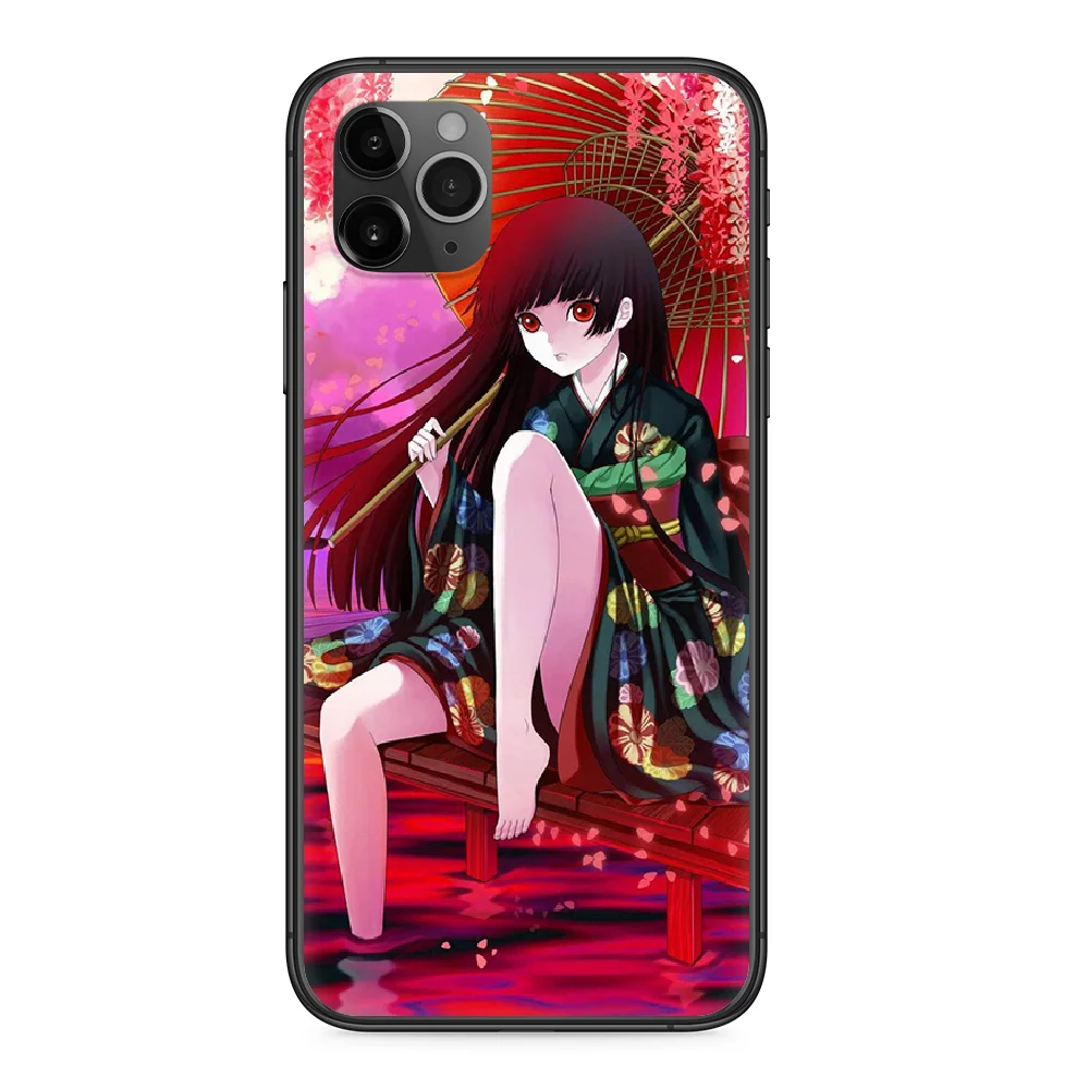 Hell girl anime Telefone de caso Para o iphone 4 4s 5 5S SE 5C 6 6 7 8 plus X XR XS 11 PRO MAX 2020 preto tampa de pilha 3D funda moda